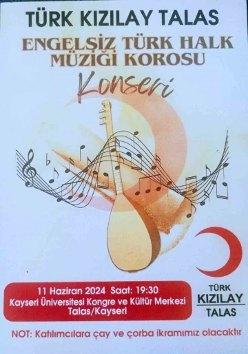 Kızılay’dan ‘Engelsiz Türk Halk Müziği Korosu’ konseri
