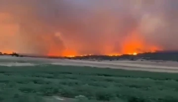 Komşudaki yangın rüzgarın etkisiyle yayılmaya devam ediyor
