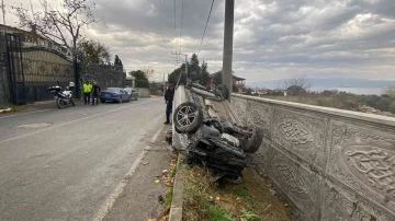 Kontrolden çıkan otomobil takla attı
