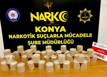 Konya’da araca zulalanmış 22,5 kilo eroin polise yakalandı
