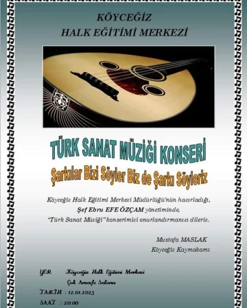 Köyceğiz’de Türk Sanat Müziği Korosu konser verecek
