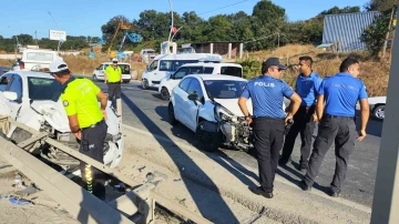 Makas atan kamyon kazaya sebep oldu: 2 yaralı
