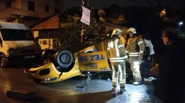 Maltepe’de kontrolden çıkan araç takla attı: 1 yaralı
