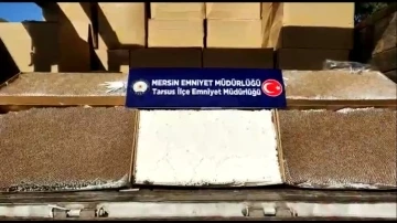 Mersin’de 5 milyon adet dolu makaron ele geçirildi
