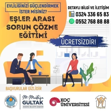 Mersin’de ’eşler arası sorun çözme eğitimleri’ başlıyor
