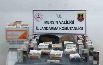 Mersin’de gümrük kaçağı makaron ve tütün ele geçirildi
