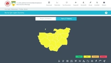 Meteoroloji’den Bursa için ’sarı’ uyarı
