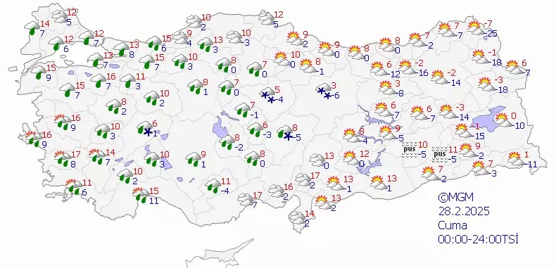 Meteoroloji'den yağmur ve kar uyarısı