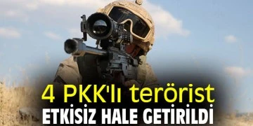 MSB: 4 PKK'lı terörist etkisiz!