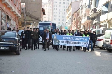 Muş’ta düzenlenen yürüyüşte İsrail protesto edildi
