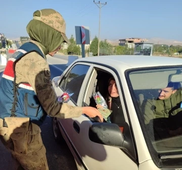 Nusaybin’de jandarma ekipleri kadınlara karanfil verdi, KADES’i tanıttı
