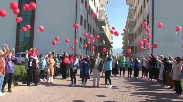 Öğrenciler gökyüzüne 103 balon bıraktı
