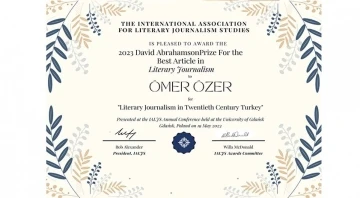 Prof. Dr. Ömer Özer ‘20. Yüzyıl Türkiye’sinde Edebi Gazetecilik’ başlıklı makalesiyle uluslararası bir başarıya imza attı
