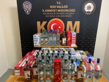 Rize’de kaçak sigara ve içki operasyonu: 2 gözaltı
