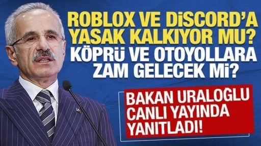 Roblox ve Discord'a yasak kalkıyor mu? Bakan Uraloğlu açıkladı