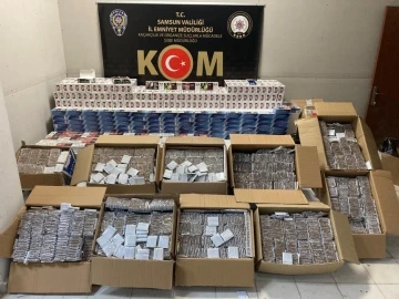 Samsun’da 233 bin 500 dal kaçak sigara ve 60 bin dal makaron ele geçirildi
