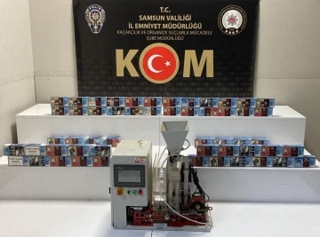 Samsun’da bir evde sigara doldurma makinesi ve 10 bin 600 makaron ele geçirildi
