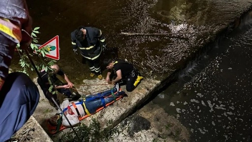 Samsun'da feci kaza! Otomobil dereye uçtu; 1 ölü, 1 ağır yaralı