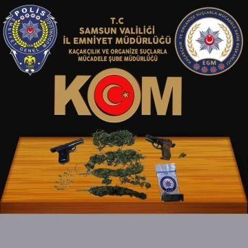 Samsun’da polis uyuşturucu ve silah ele geçirdi
