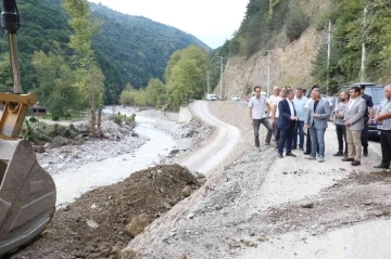 Sel bölgesinde yapılan çalışmalar denetlendi
