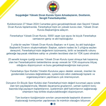 Sevil Becan, Fenerbahçe Yüksek Divan Kurulu Başkanlığı’na aday olduğunu duyurdu
