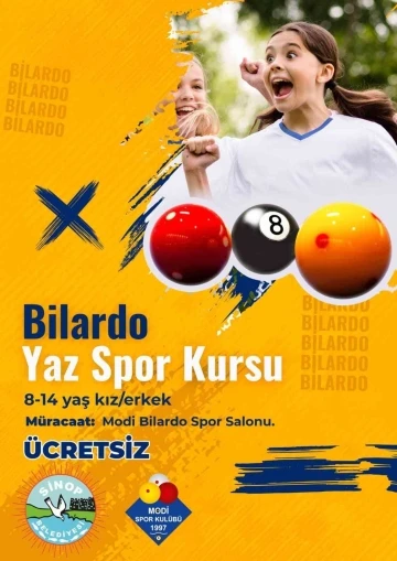 Sinop’ta ‘Bilardo Yaz Spor Kursu’ başlıyor
