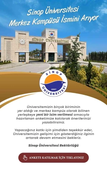 Sinop Üniversitesi merkez kampüsü yeni ismini arıyor
