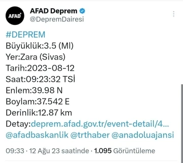 Sivas’ta korkutan deprem
