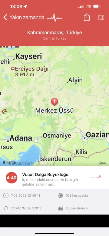 Son dakika: Kahramanmaraş'ta 4,4 büyüklüğünde deprem!