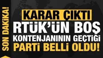 Son dakika... Karar çıktı: RTÜK'ün boş kontenjanının geçtiği parti belli oldu!