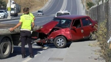 Sultangazi'de  otomobilden fırlayan sürücü ağır yaralandı