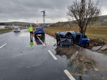 Tekirdağ’da feci kazada sürücü ağır yaralandı
