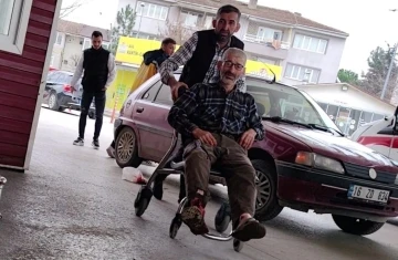 Testere ile odun keserken bacağını kesti
