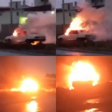 Tofaş marka otomobilini yaktı, bir de görüntüsünü çekti

