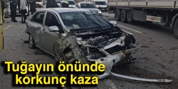 Tuğayın önünde korkunç kaza