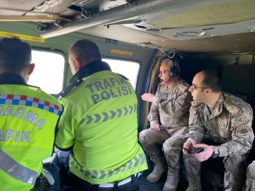 Tunceli’de helikopterli trafik denetimi
