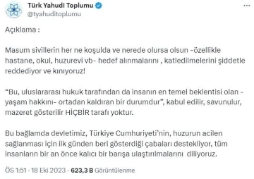 Türk Yahudi Toplumu İsrail’in hastaneye saldırısını kınadı
