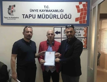 Ünye Oto Galericiler Sitesi’nin tapusu alındı
