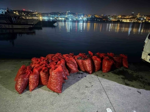 Üsküdar’da 2 ton kaçak midye ele geçirildi
