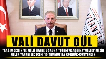 Vali Davut Gül: “Bağımsızlık ve Milli İrade uğruna “Türkiye aşkına” milletimizin neler yapabileceğini 15 Temmuz’da gördük-gösterdik.