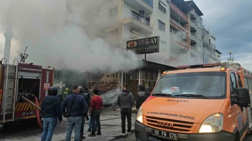 Veteriner kliniği alevlere teslim oldu
