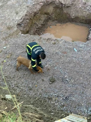 Yalova’da inşaat temeline düşen köpeği itfaiye kurtardı
