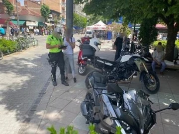 Yaya alanlarına giren 43 motosiklet ve motorlu bisiklet sürücüsüne ceza yazıldı
