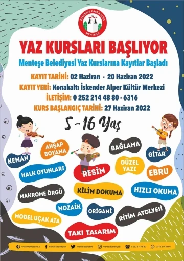 Yaz kurslarına kayıtlar başladı
