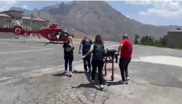 Yılanın ısırdığı vatandaş için ambulans helikopter havalandı
