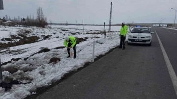 Yol kenarındaki yavru köpeklere polis şefkati
