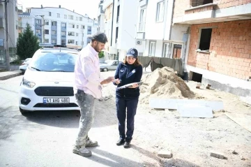 Zabıta ekiplerden inşaatlarda kum denetimi
